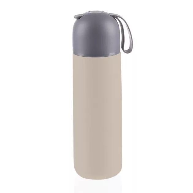 Zopa 400 ml-es termosz szilikon fogantyúval - Cookie beige