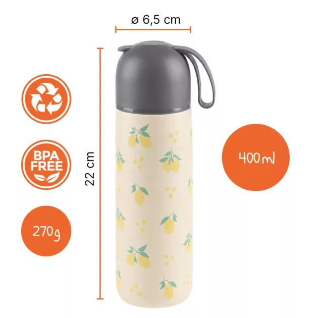 ZOPA 400 ml-es termosz szilikon fogantyúval Limoncello