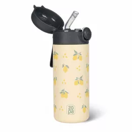   ZOPA 350 ml-es termosz szívószállal és szilikon fogantyúval Limoncello