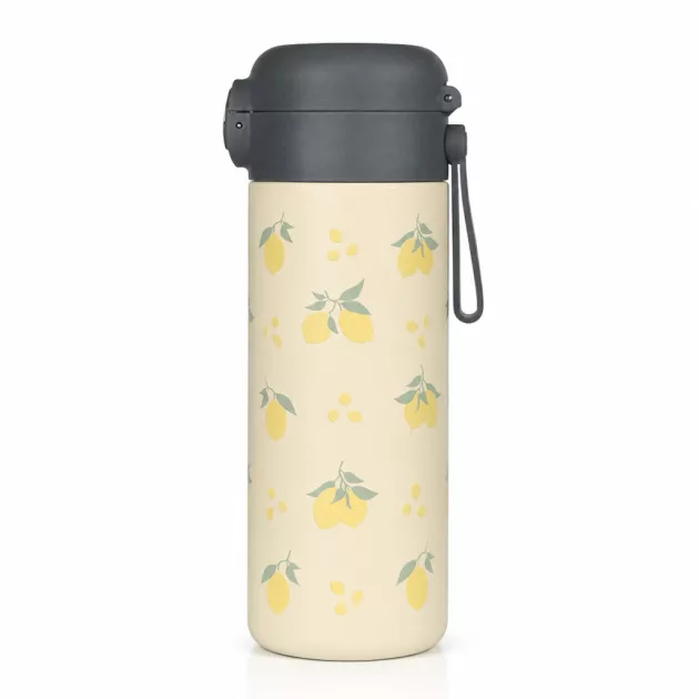 ZOPA 350 ml-es termosz szívószállal és szilikon fogantyúval Limoncello