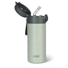   Zopa 350 ml-es termosz szívószállal és szilikon fogantyúval - Pistacio green