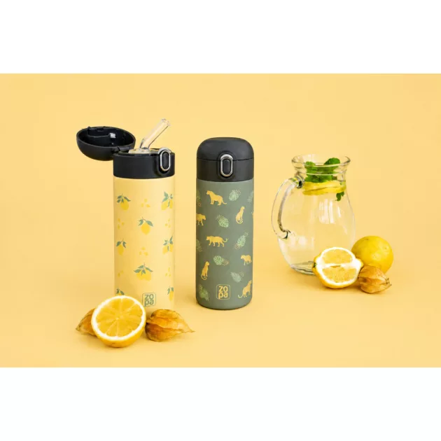 ZOPA 400 ml-es termosz szívószállal Limoncello