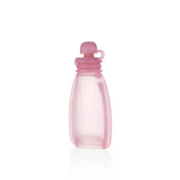 Zopa Szilikon újratölthető bébiétel tasak - Transparent Pink