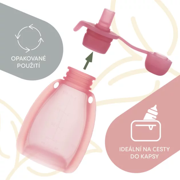 Zopa Szilikon újratölthető bébiétel tasak - Transparent Yellow