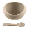 Zopa Szilikon tál tapadókoronggal és kanállal - Sand Beige
