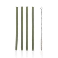 Zopa Szilikon szívószál 4  db - Forest Green