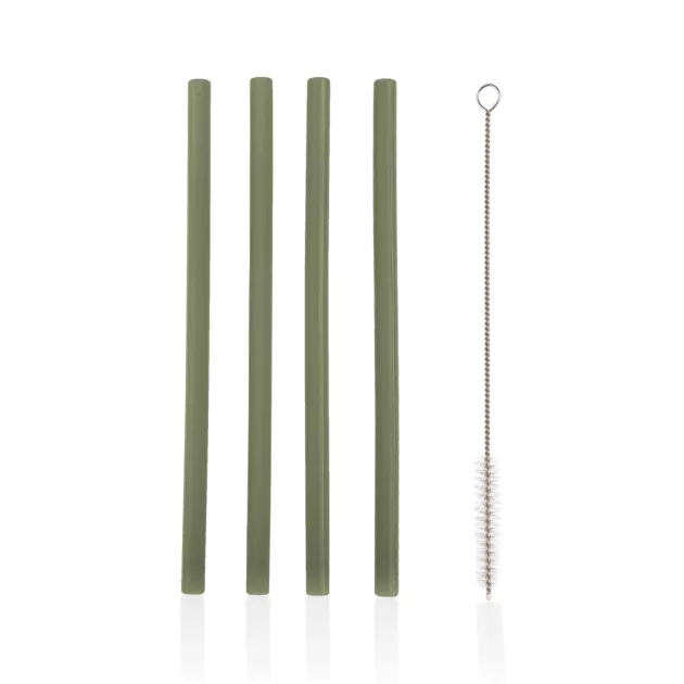 Zopa Szilikon szívószál 4  db - Forest Green