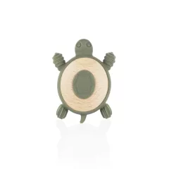 Zopa Szilikon-fa rágóka Teknős - Forest Green