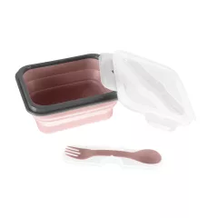   Zopa Szilikon uzsonnásdoboz kis kanállal (kicsi) - Old Pink