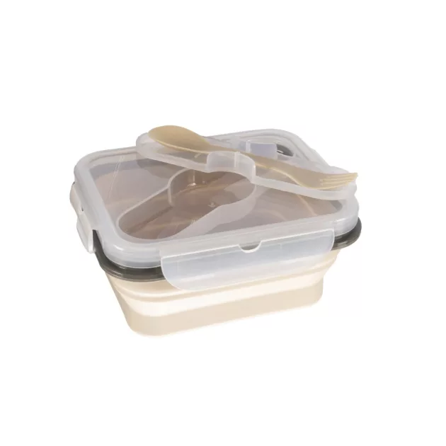 Zopa Szilikon uzsonnásdoboz kis kanállal (kicsi) - Sand Beige