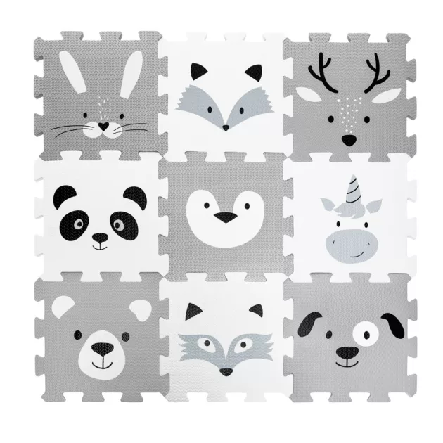 Zopa 9 db-os Puzzle habszőnyeg 30x30 cm - Forest