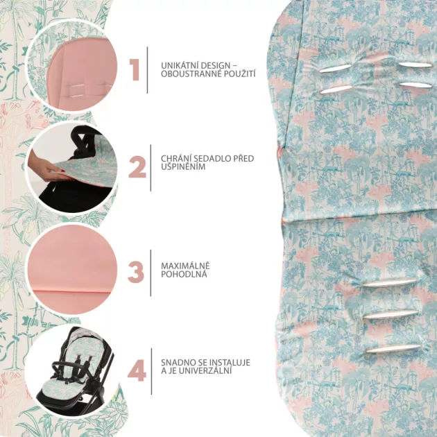 Zopa Babakocsi szőnyeg Easy - Jungle Pink