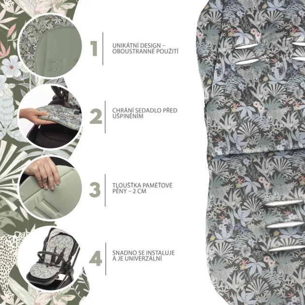 Zopa Memory Foam babakocsi párna Comfort - Madagaskar Green