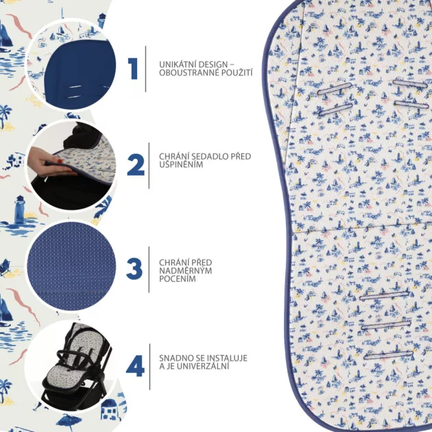 Zopa Babakocsi szőnyeg légáteresztő Breeze - Sailor Blue