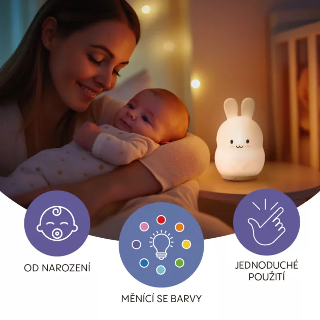 Zopa Szilikon LED éjszakai fény M-es méretben - Rabbit