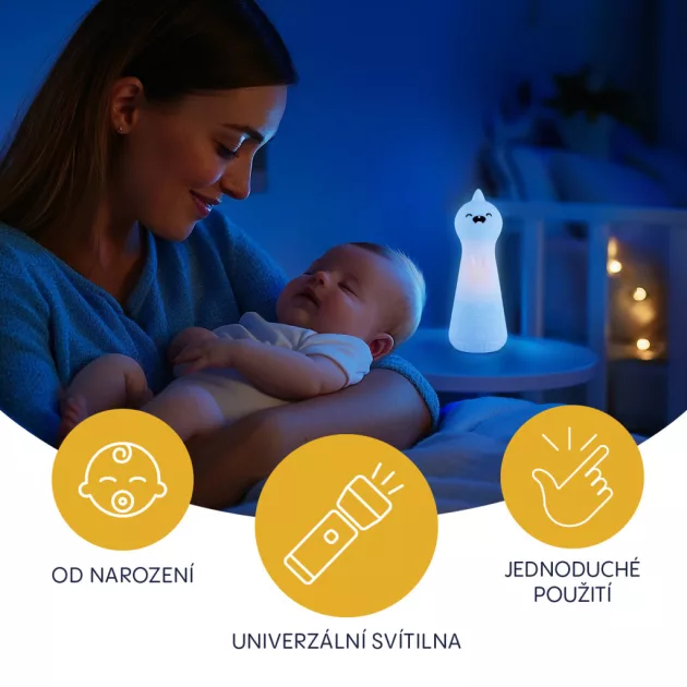 Zopa Szilikon LED éjszakai fény zseblámpa funkcióval - Dino