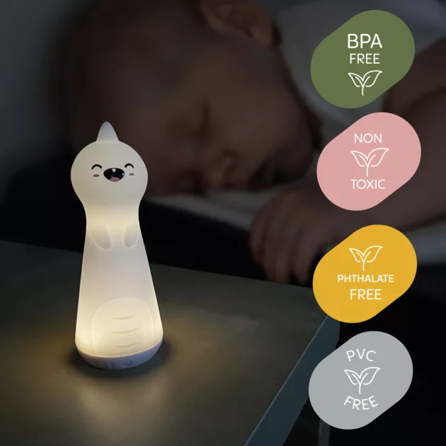Zopa Szilikon LED éjszakai fény zseblámpa funkcióval - Dino
