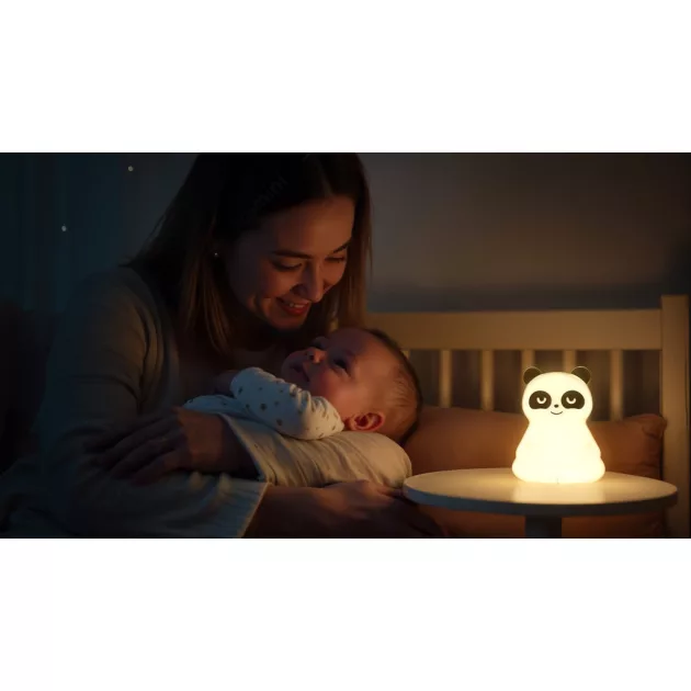 Zopa Szilikon LED Lámpa M-es méret - Panda