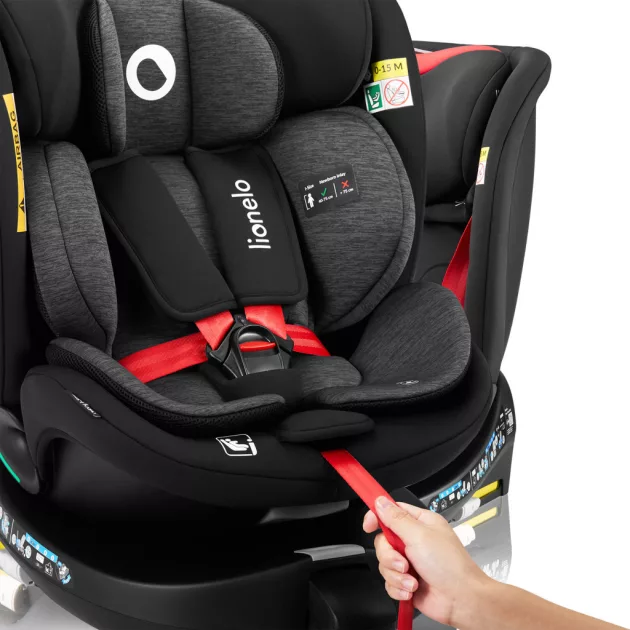 Lionelo Navy I-Size 360° forgatható ISOFIX gyermekülés 40-150cm - Black Red
