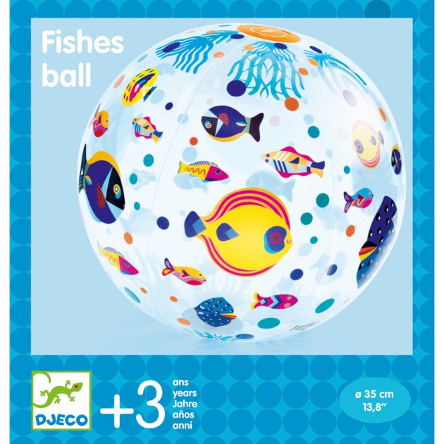 Djeco Felfújható labda, ∅ 35 cm - Halacskák - Fishes ball