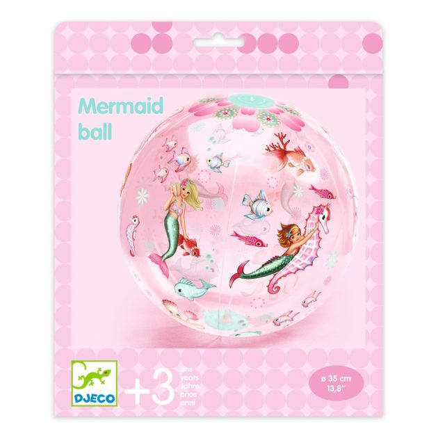 Djeco Felfújható labda, 35 cm - Sellős labda - Mermaid Ball