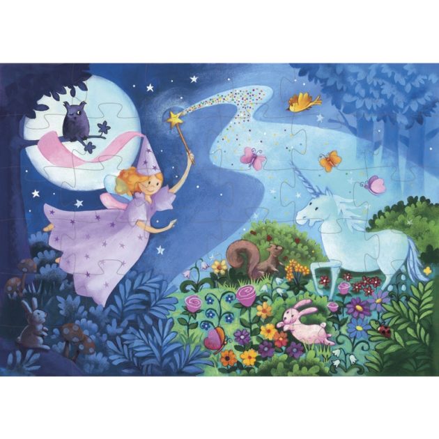 Djeco Formadobozos puzzle - Tündér és az egyszarvú - The fairy and the unicorn