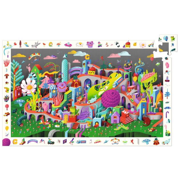 Djeco Megfigyeltető puzzle - Őrült város, 200 db-os - Crazy Town