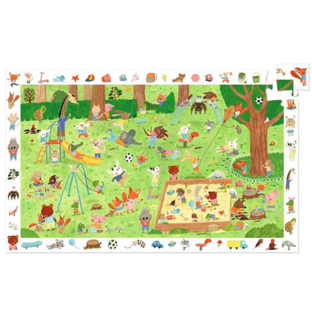 Djeco Megfigyeltető puzzle - Kisbarátok a kertben, 35 db-os - Little friends' garden