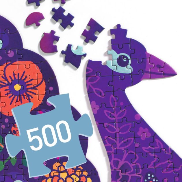 Djeco Művész puzzle - Páva, 500 db-os - Peacock