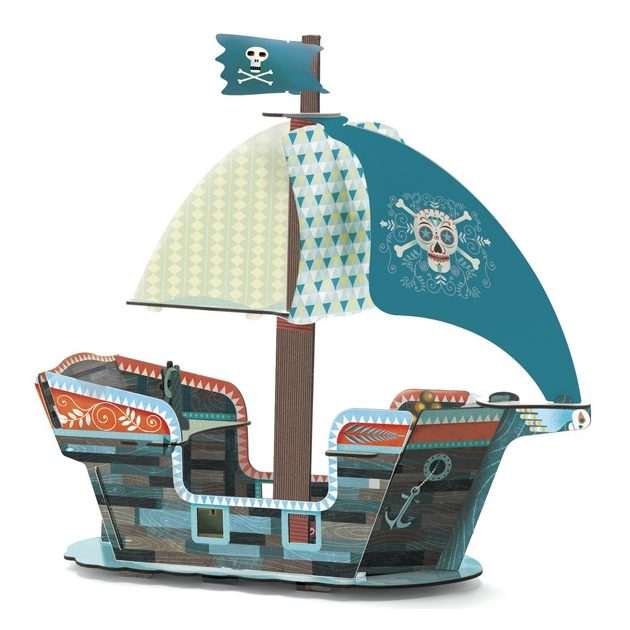 Djeco Építőjáték - Kalózhajó 3D - Pirate boat 3D