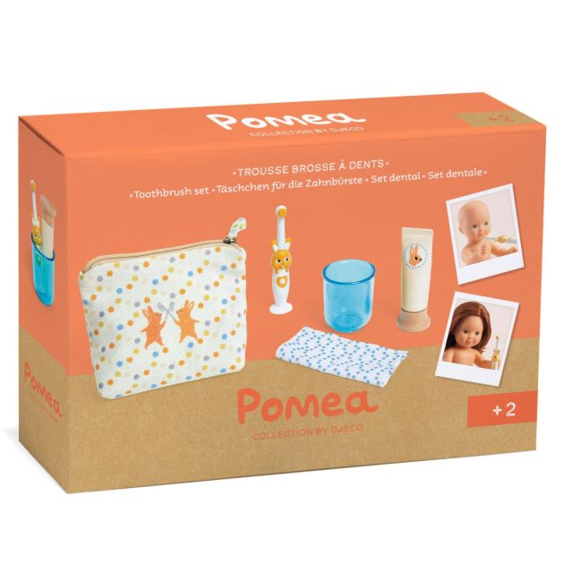 Djeco: Pomea Játékbaba kiegészítő, tisztálkodás - Fogmosás - Toothbrush set