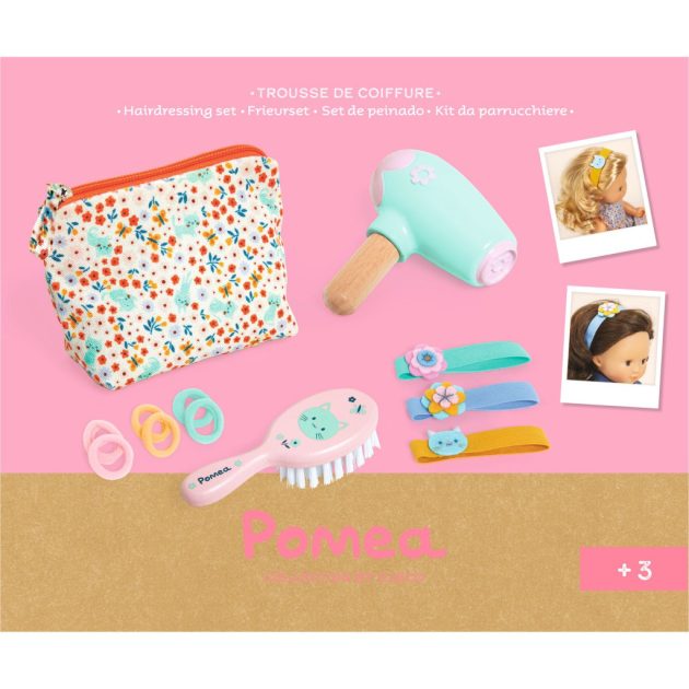 Djeco: Pomea Játékbaba kiegészítő, szépítkezés - Baba fodrászkészlet - Hairdressing set