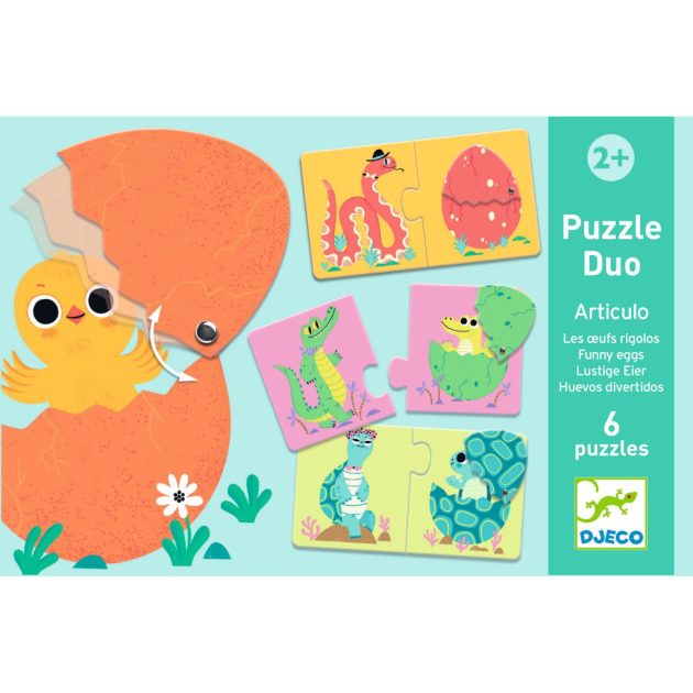 Djeco Párosító puzzle - Kié a tojás, 12 db-os - Funny eggs