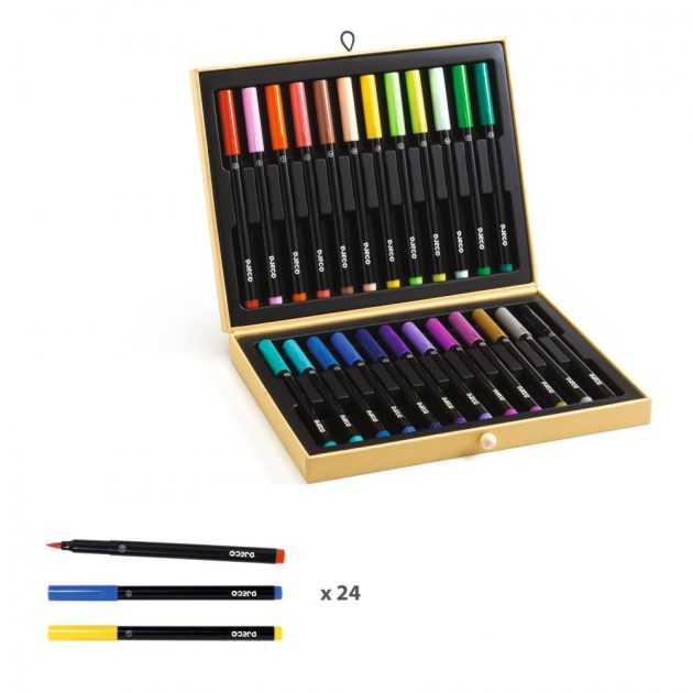 Djeco Ecsetfilc készlet - Első festő filcek, 24 db - First brush pens box