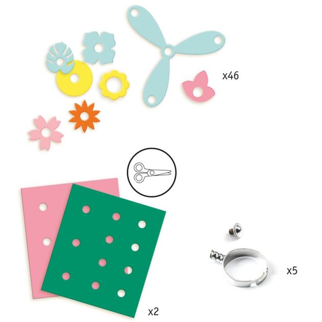 Djeco Magic plastic ékszer készítés - Gyűrük - Ring collection