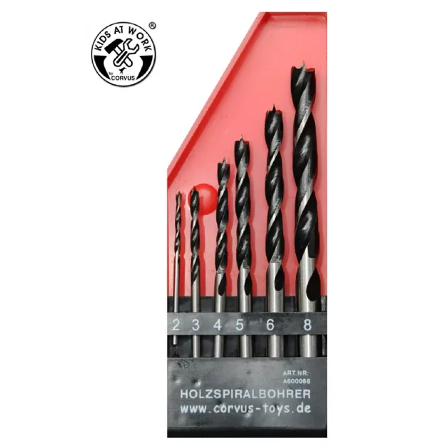 Kids at Work Fafúró készlet - 6 fúrószár 2-8 mm-ig