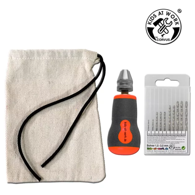 Kids at Work Kézi fúró rövid fúrószárral