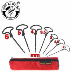   Kids at Work Fafúró készlet, 7 méret hengeres szerszámtartóban