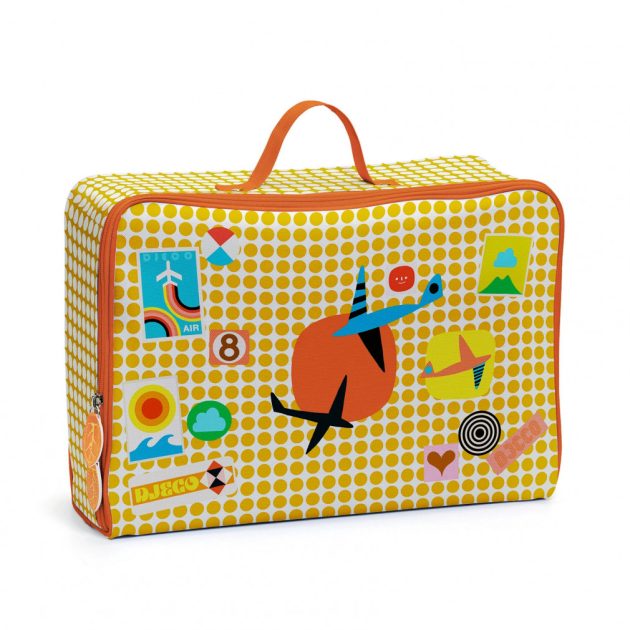 Djeco Trendi kis bőrönd - Utazás grafika - Graphic suitcase