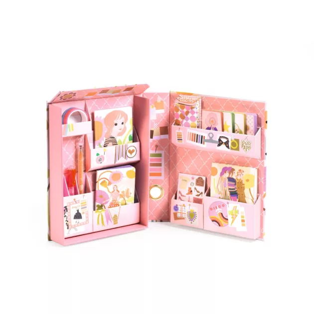 Djeco Irodaszeres bőrönd Tina kisszekrénye - Tinou stationery cabinet