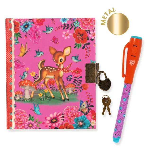 Djeco Lovely Paper Titkos napló A/6, varázstollal - Fiona little secret notebook magic marker