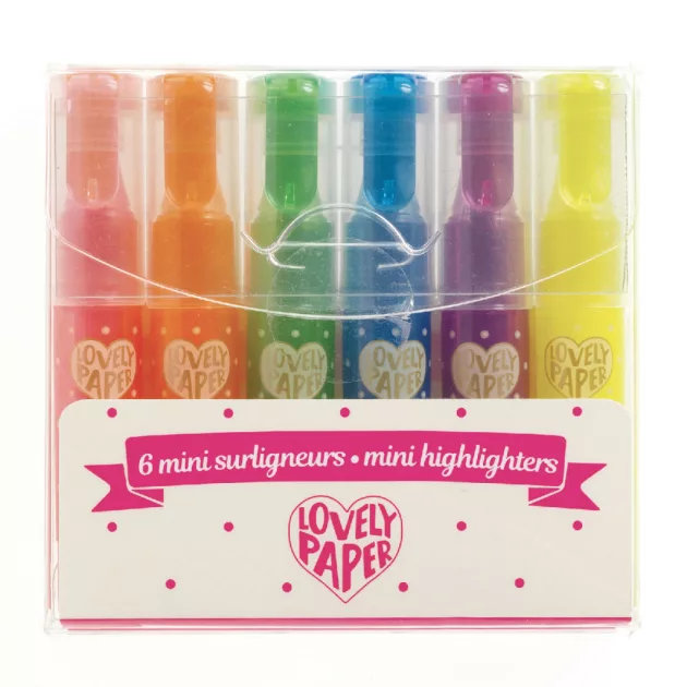 Djeco Szövegkiemelő gél toll mini készlet 6 neon színben - 6 neon gel fluo highlighters