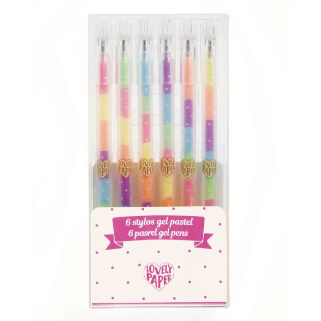Djeco Szövegkiemelő gél toll, mini készlet 6 neon színben - 6 neon gel fluo highlighters