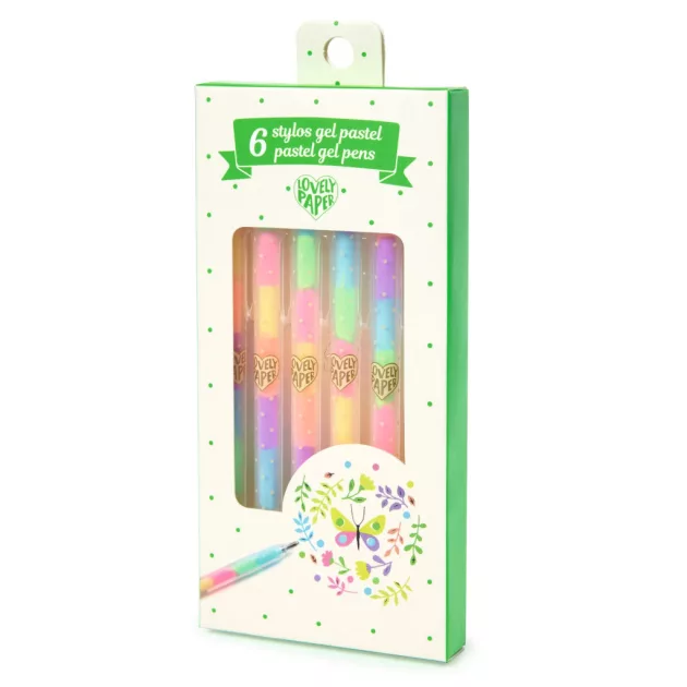 Djeco 6 színű pasztell gél toll - 6 pastel gel pens
