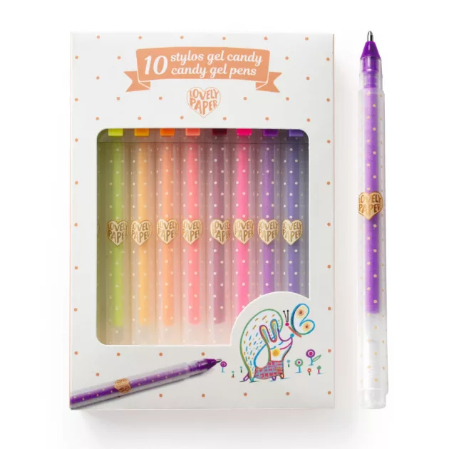 Djeco Lovely Paper Zseléstoll készlet 10 pasztell szín - 10 candy gel pens
