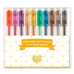   Djeco Lovely Paper Zselés mini toll készlet 10 klasszikus színben - 10 mini gel pens classic