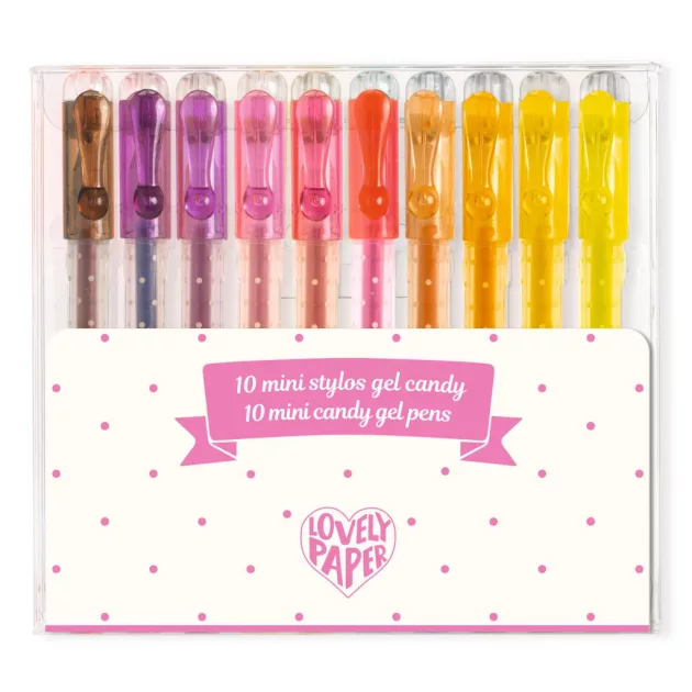 Djeco Lovely Paper Zselés mini toll készlet 10 cukorka színben - 10 mini candy gel pens