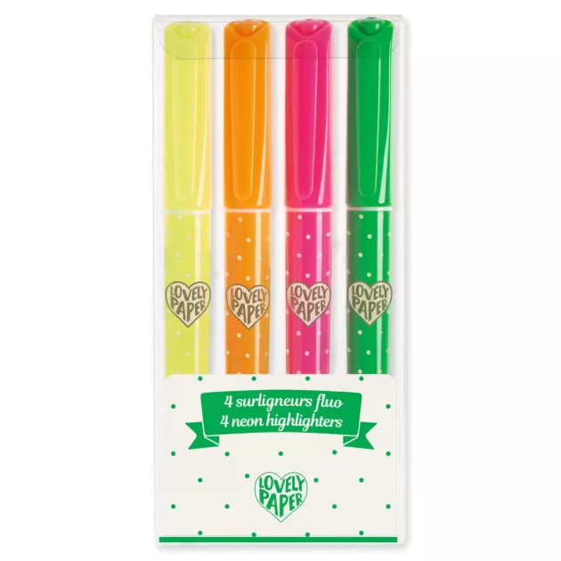 Djeco Lovely Paper Szövegkiemelő toll készlet 4 neon színben - 4 neon highlighters