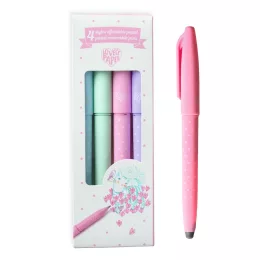   Djeco Lovely Paper Radírozható tollkészlet 4 pasztell színű - 4 Pastel erasable pens
