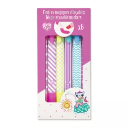   Djeco Mágikus filctolkészlet 6 db radírozható filctoll - Magic erasable markers